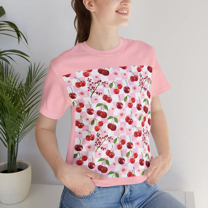 Cherry Checkerboard T - Shirt - T - Shirt - Kristine Celestine