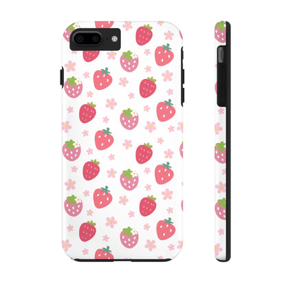 Strawberries and Daisies Tough Phone Case for iPhone and Samsung Galaxy