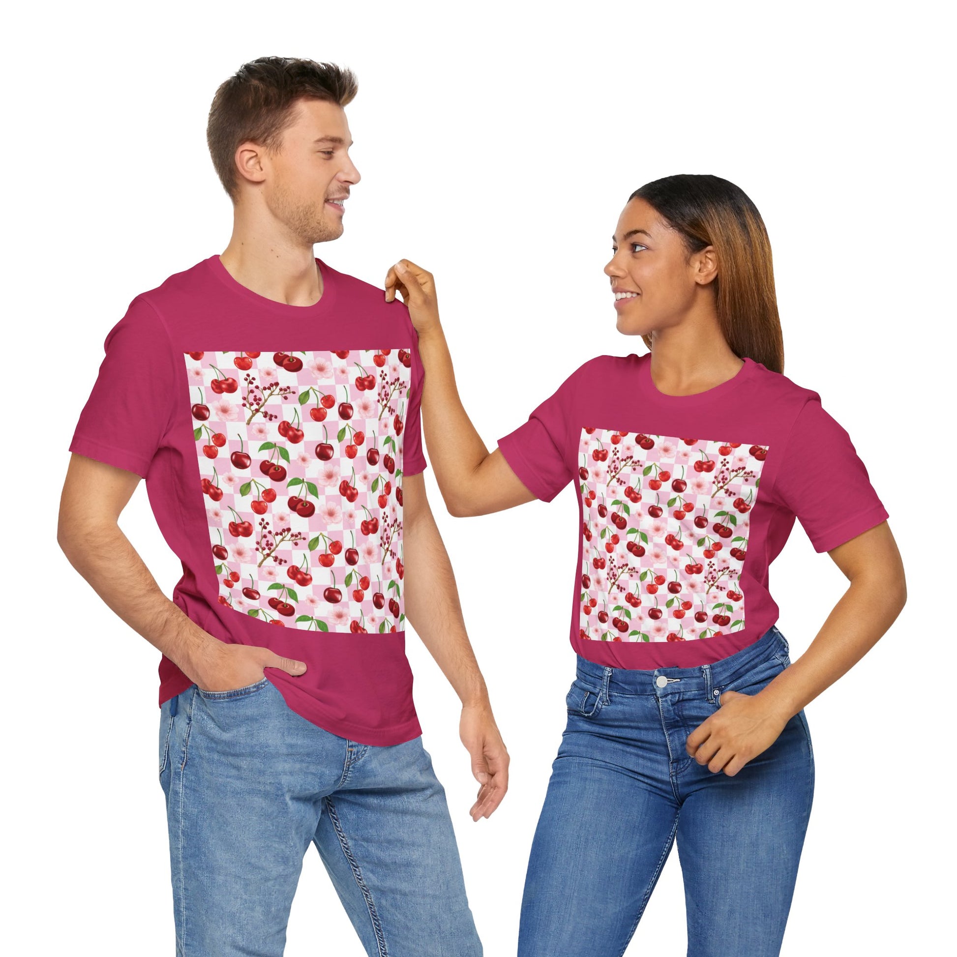 Cherry Checkerboard T - Shirt - T - Shirt - Kristine Celestine