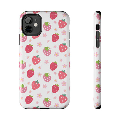 Strawberries and Daisies Tough Phone Case for iPhone and Samsung Galaxy