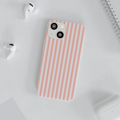 Coral Pink Stripes Flexible Phone Case iPhone Case Samsung Galaxy - Phone Case - Kristine Celestine