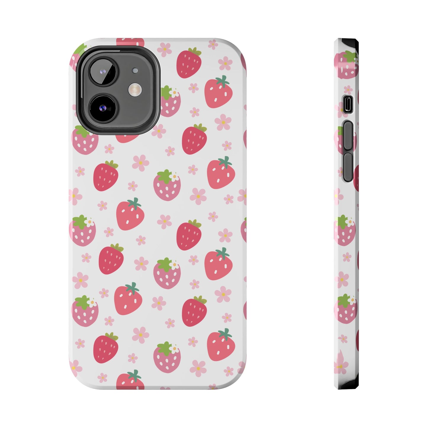 Strawberries and Daisies Tough Phone Case for iPhone and Samsung Galaxy