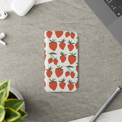 Tropical Strawberry Flip Phone Case Cover with Pockets - Phone Case - Kristine Celestine