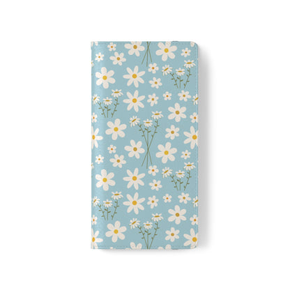 Sky Blue Daisy Flip Phone Case Cover with Pockets - Phone Case - Kristine Celestine