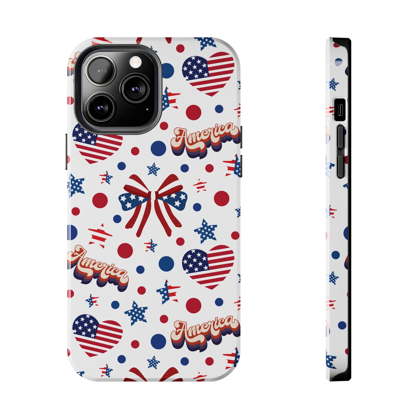 Coque de téléphone robuste America's Sweetheart and Bows pour iPhone et Samsung Galaxy