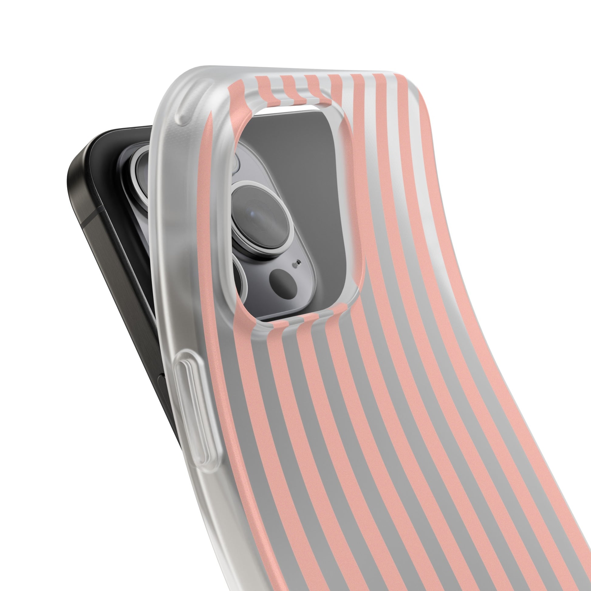 Coral Pink Stripes Flexible Phone Case iPhone Case Samsung Galaxy - Phone Case - Kristine Celestine