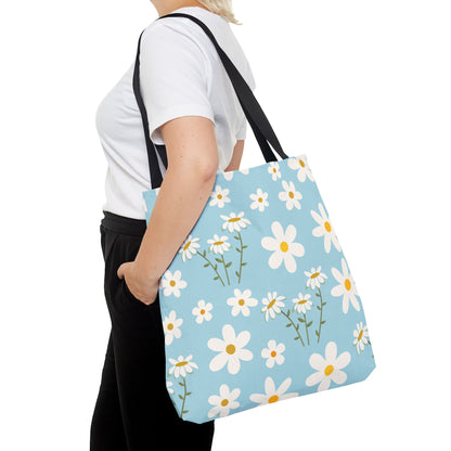 Sky Blue Daisy Tote Bag