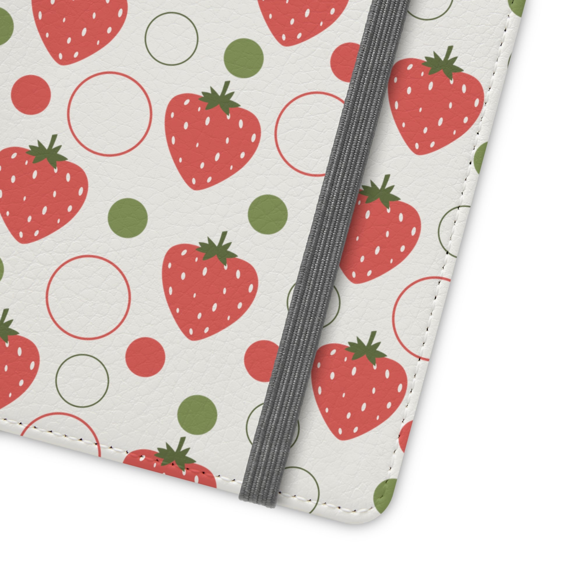 Red Strawberry Bubbles Flip Phone Case Cover with Pockets - Phone Case - Printify - Kristine Celestine