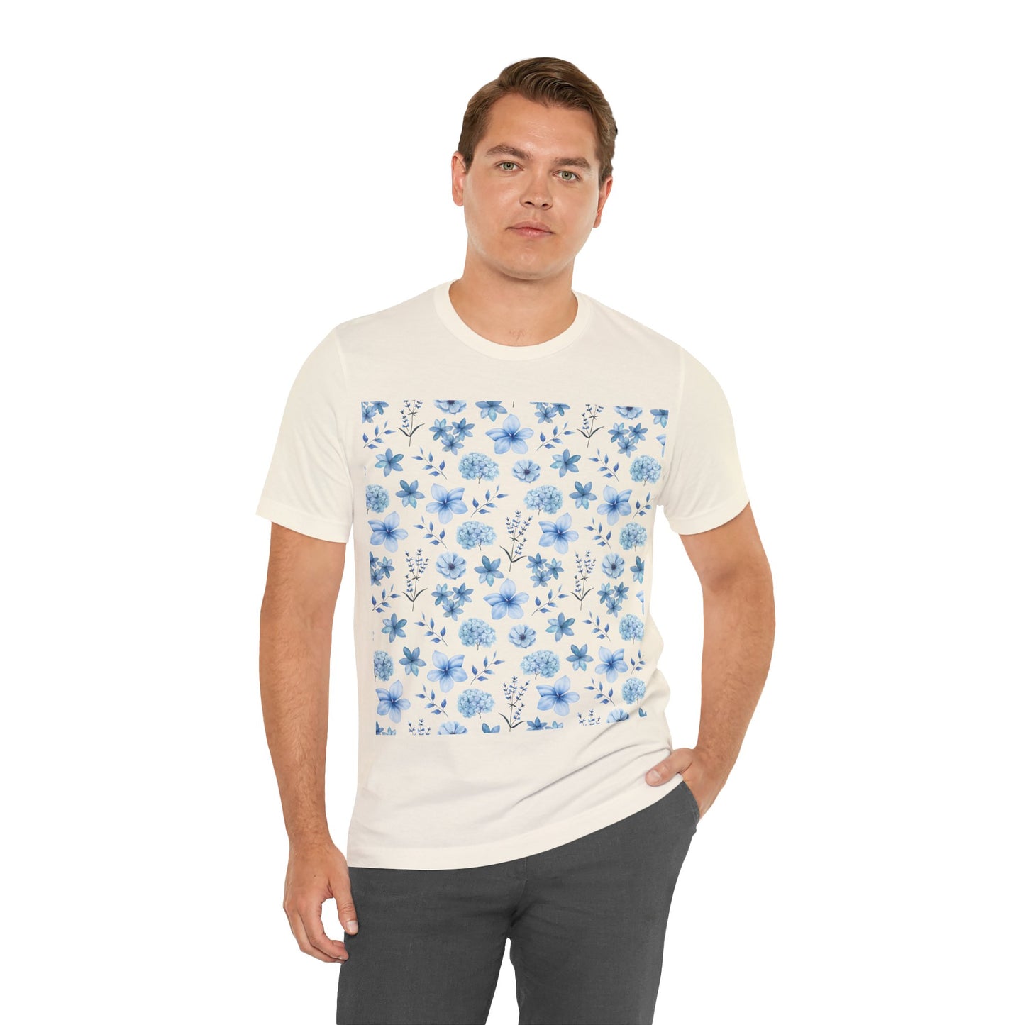 Snowy Blue Flowers Unisex Shirt - T - Shirt - Printify - Kristine Celestine