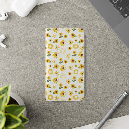 Sunflower Burst Flip Phone Case Cover with Pockets - Phone Case - Kristine Celestine