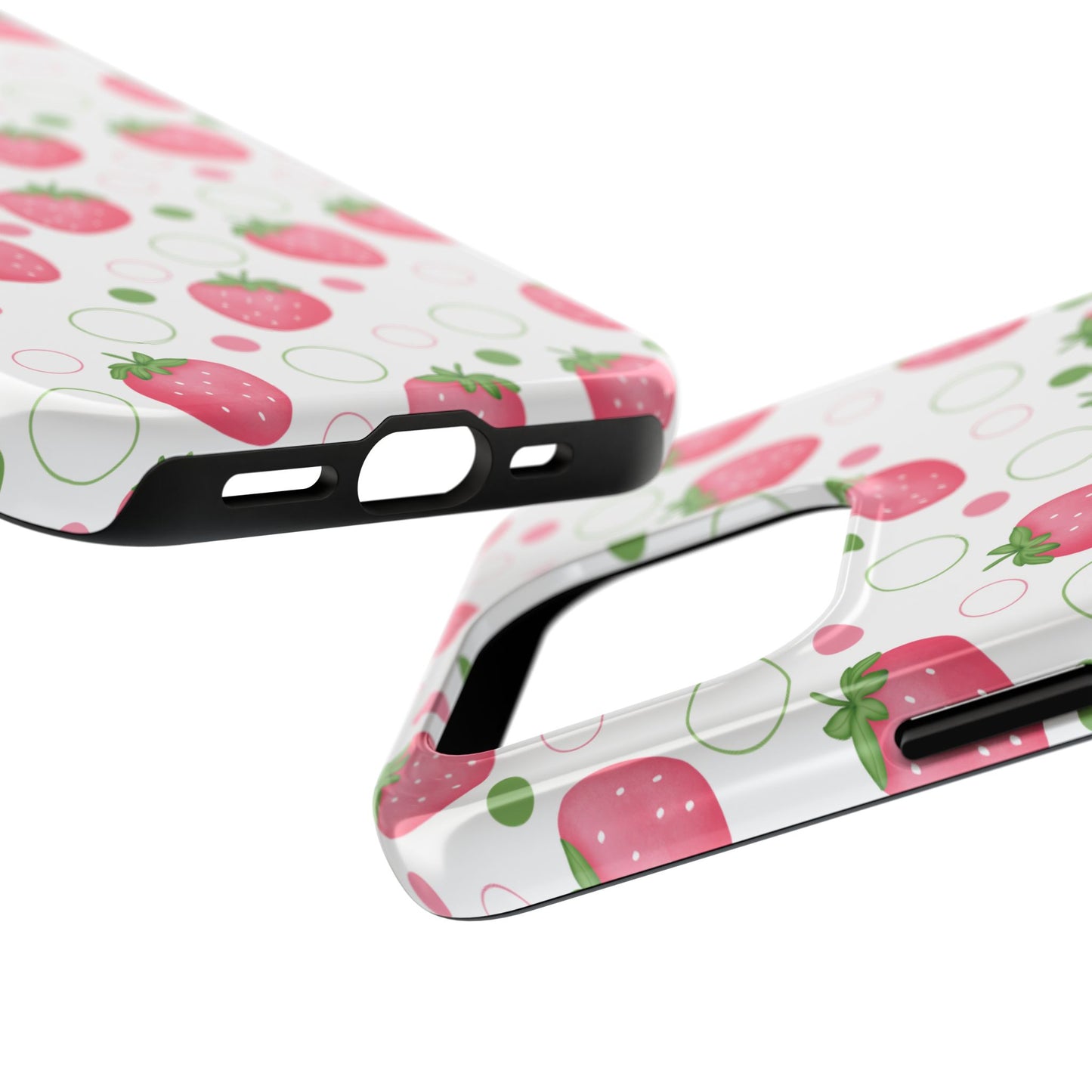 Pink Strawberry Bubbles Tough Phone Case for iPhone and Samsung Galaxy