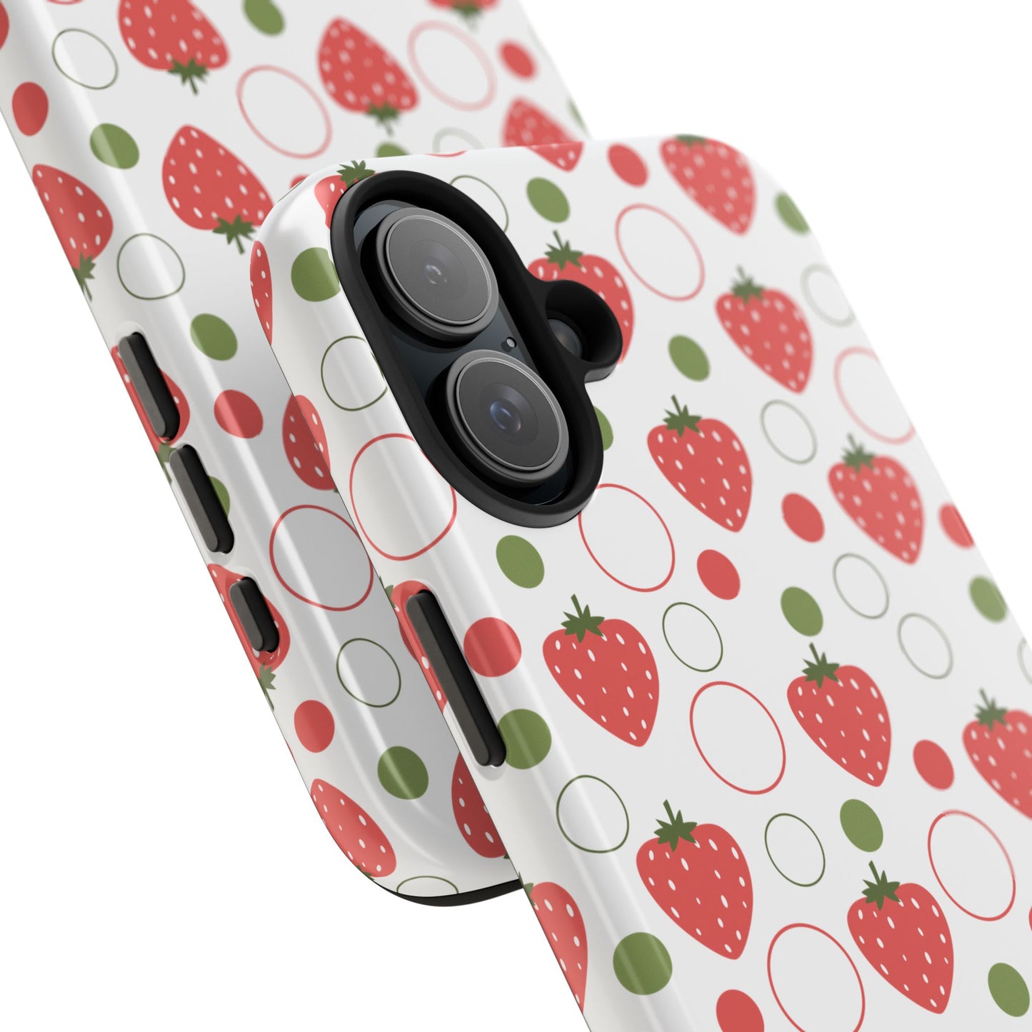 Étui de téléphone résistant aux bulles de fraise rouge pour iPhone et Samsung Galaxy