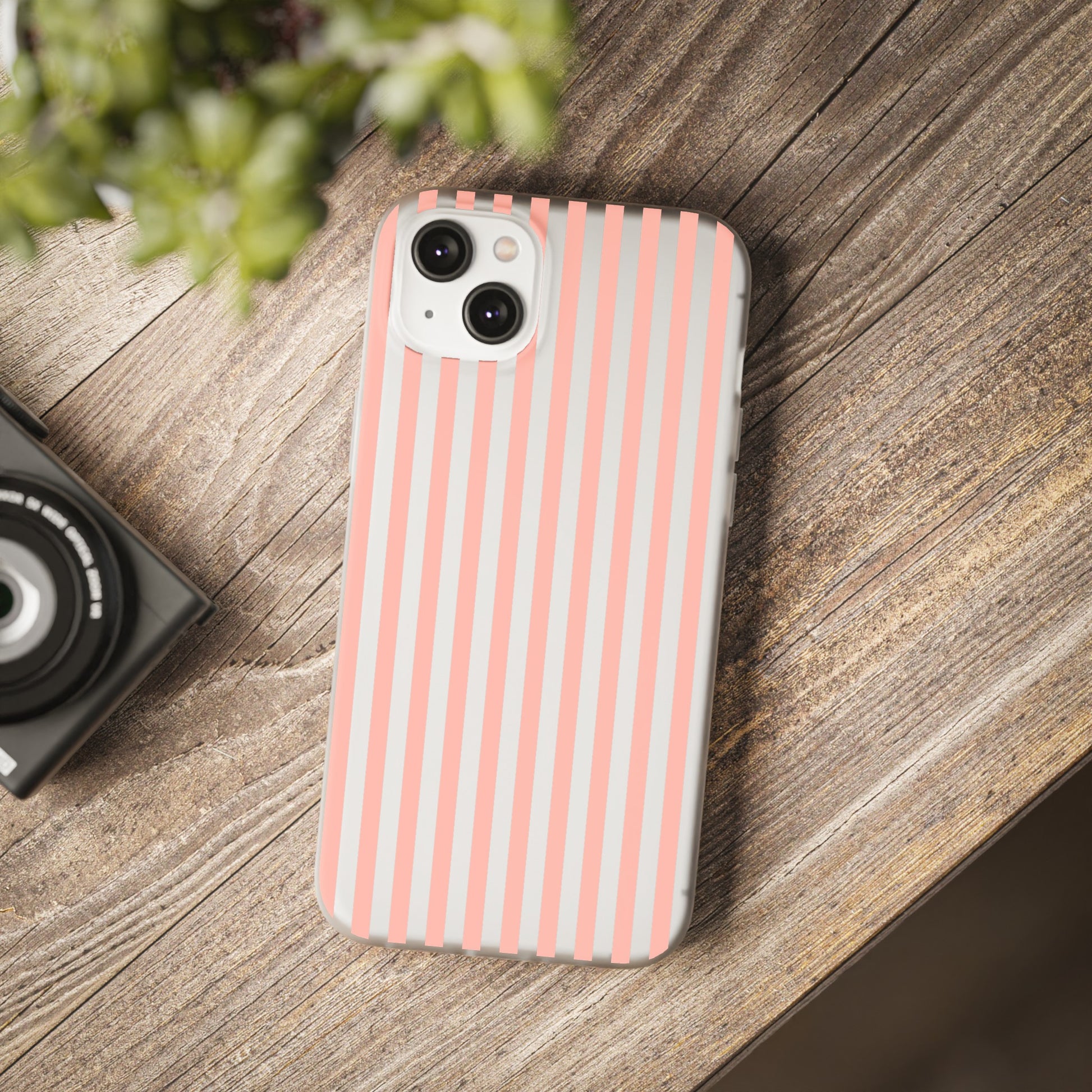 Coral Pink Stripes Flexible Phone Case iPhone Case Samsung Galaxy - Phone Case - Kristine Celestine