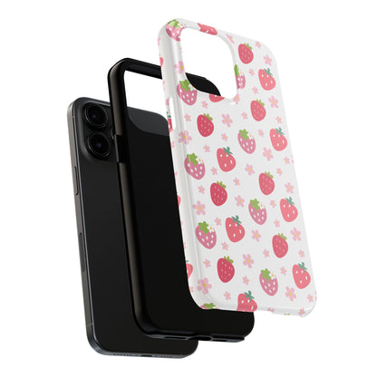 Strawberries and Daisies Tough Phone Case for iPhone and Samsung Galaxy