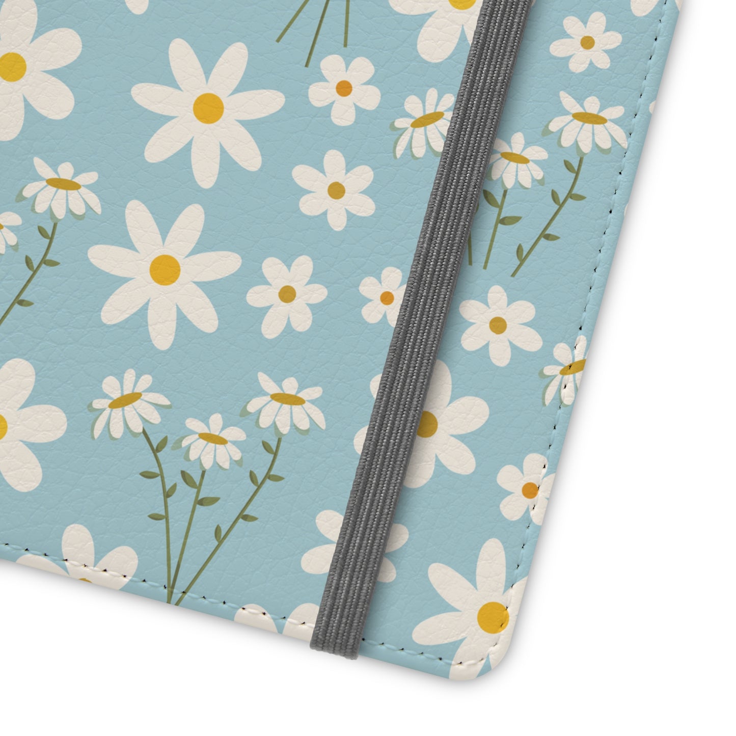 Sky Blue Daisy Flip Phone Case Cover with Pockets - Phone Case - Kristine Celestine