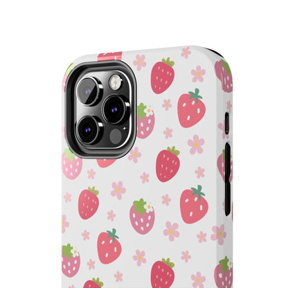 Strawberries and Daisies Tough Phone Case for iPhone and Samsung Galaxy