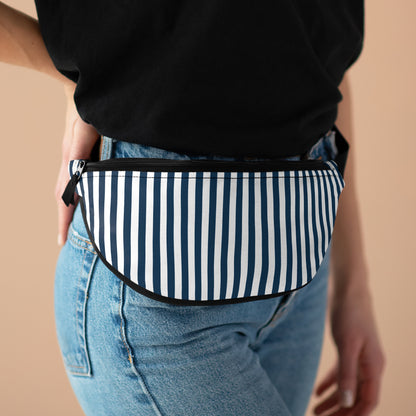 Navy Blue Stripes Fanny Pack Royal Blue Striped Belt Bag Fun Fanny Bag Waist Pack Bum Bag