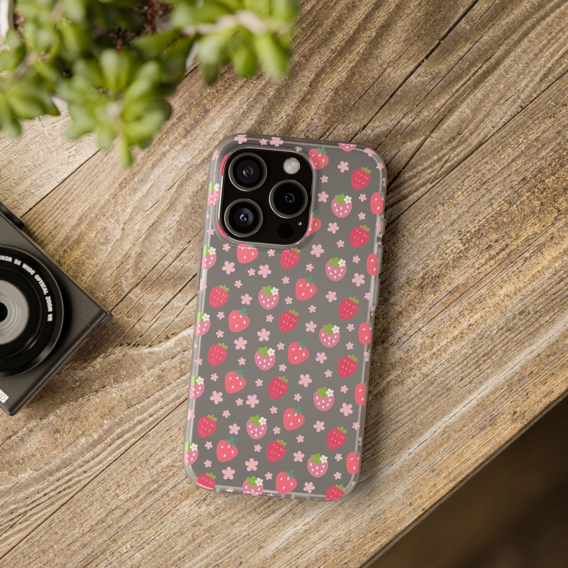 Strawberries and Daisies Flexible Phone Case iPhone Case Samsung Galaxy - Phone Case - Kristine Celestine