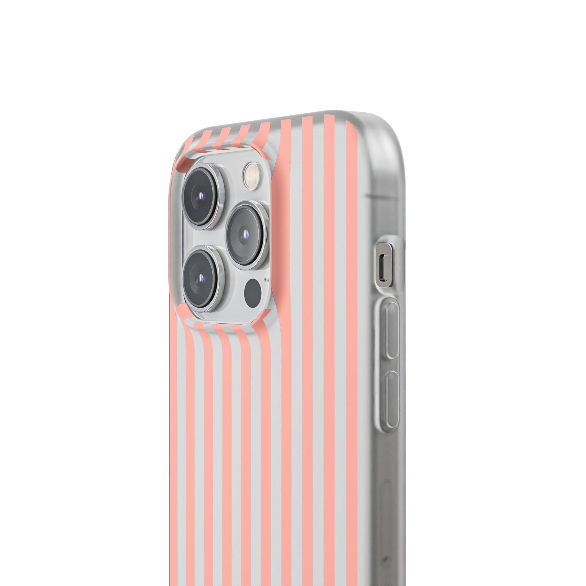 Coral Pink Stripes Flexible Phone Case iPhone Case Samsung Galaxy - Phone Case - Kristine Celestine