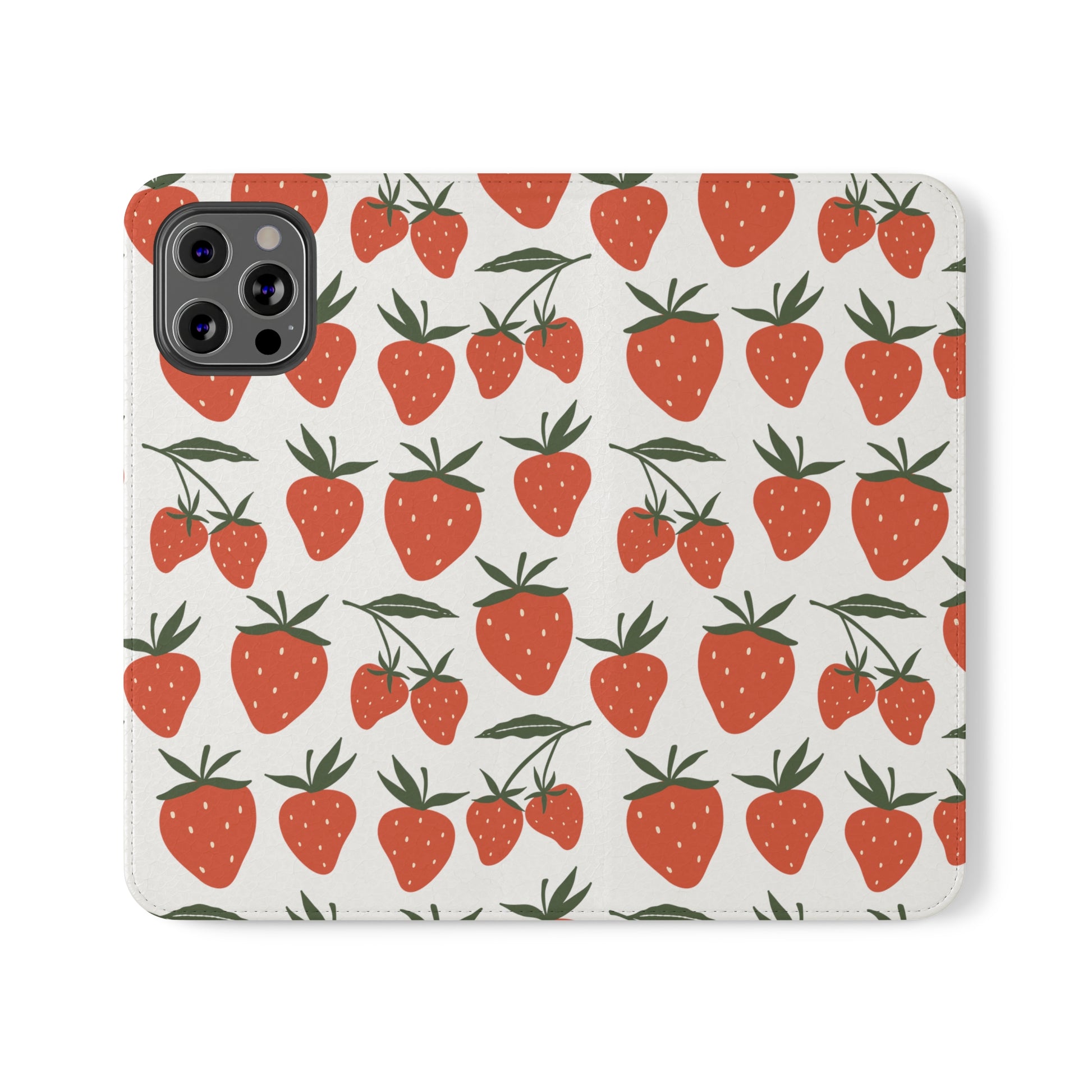 Tropical Strawberry Flip Phone Case Cover with Pockets - Phone Case - Kristine Celestine