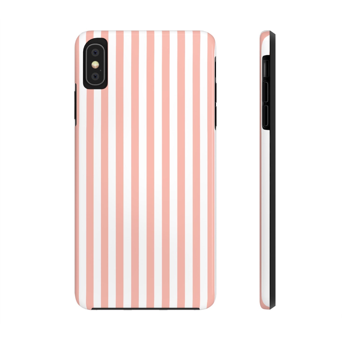 Coral Pink Stripes Tough Phone Case for iPhone and Samsung Galaxy