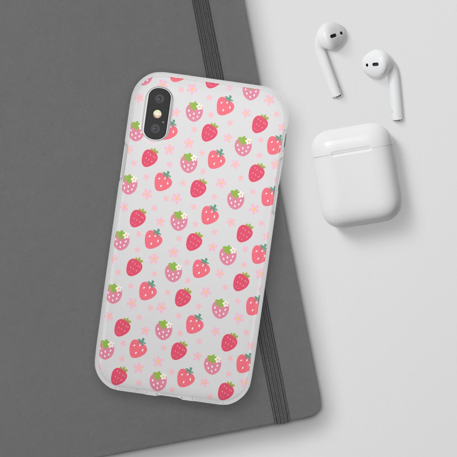 Strawberries and Daisies Flexible Phone Case iPhone Case Samsung Galaxy - Phone Case - Kristine Celestine