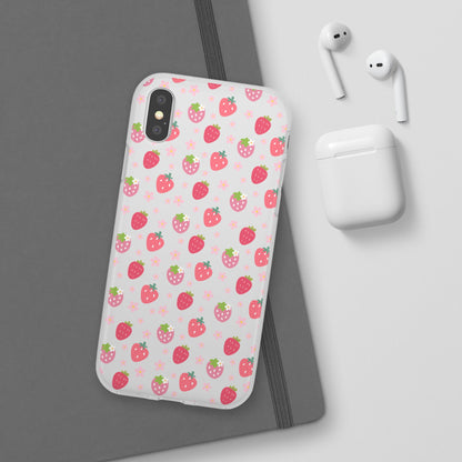 Strawberries and Daisies Flexible Phone Case iPhone Case Samsung Galaxy - Phone Case - Kristine Celestine