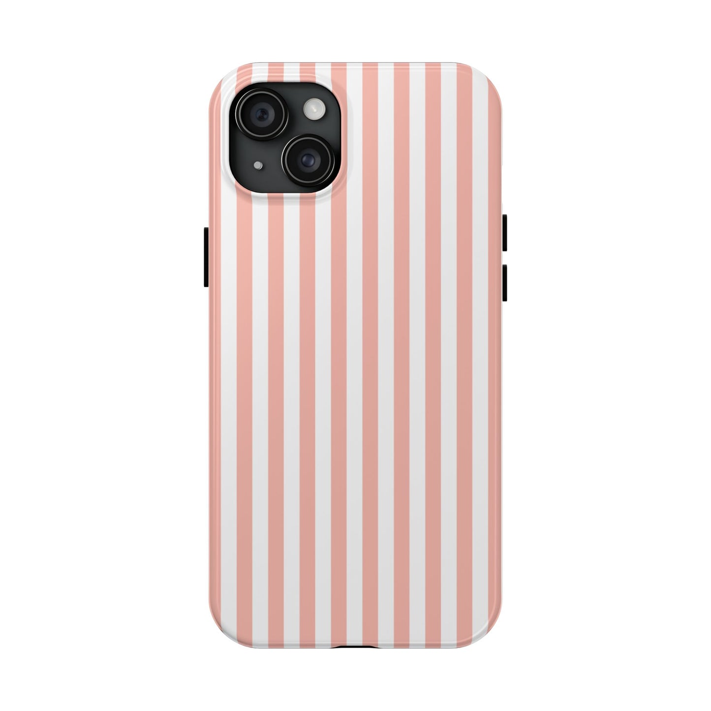 Coral Pink Stripes Tough Phone Case for iPhone and Samsung Galaxy