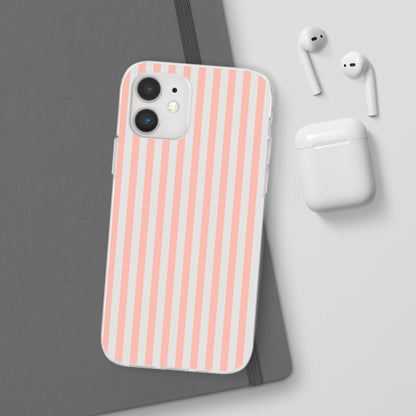 Coral Pink Stripes Flexible Phone Case iPhone Case Samsung Galaxy - Phone Case - Kristine Celestine