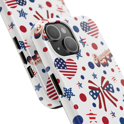 Coque de téléphone robuste America's Sweetheart and Bows pour iPhone et Samsung Galaxy