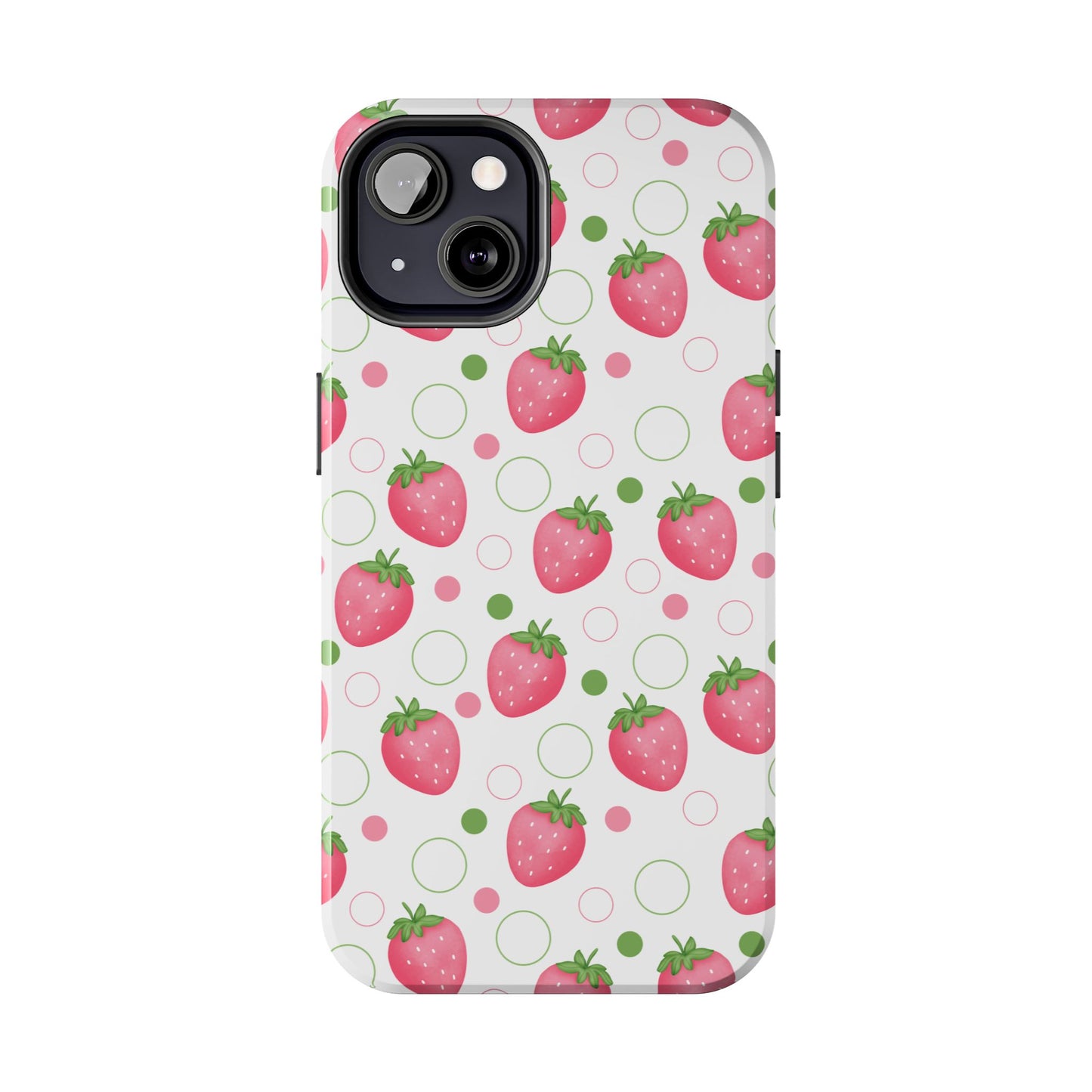 Pink Strawberry Bubbles Tough Phone Case for iPhone and Samsung Galaxy