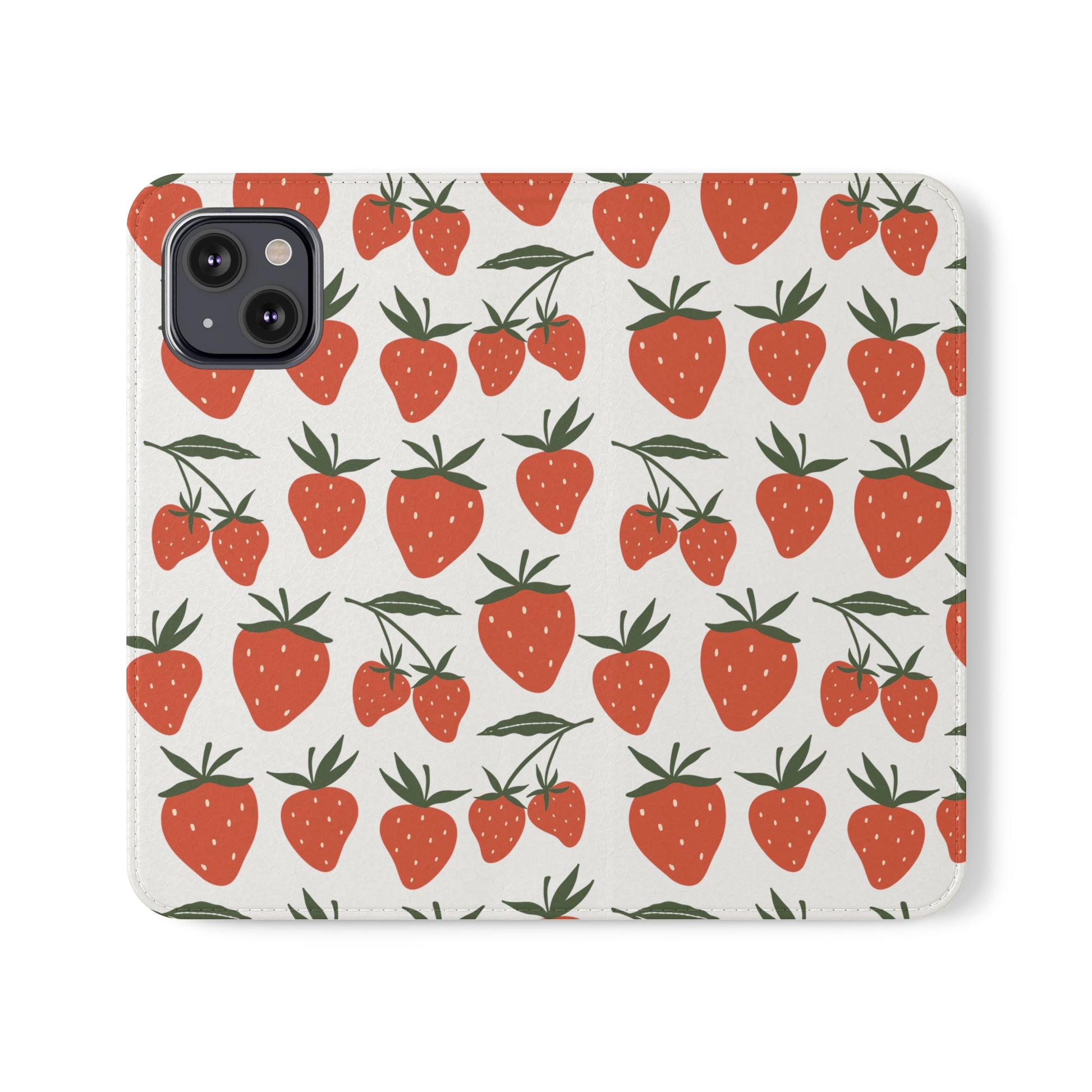 Tropical Strawberry Flip Phone Case Cover with Pockets - Phone Case - Kristine Celestine