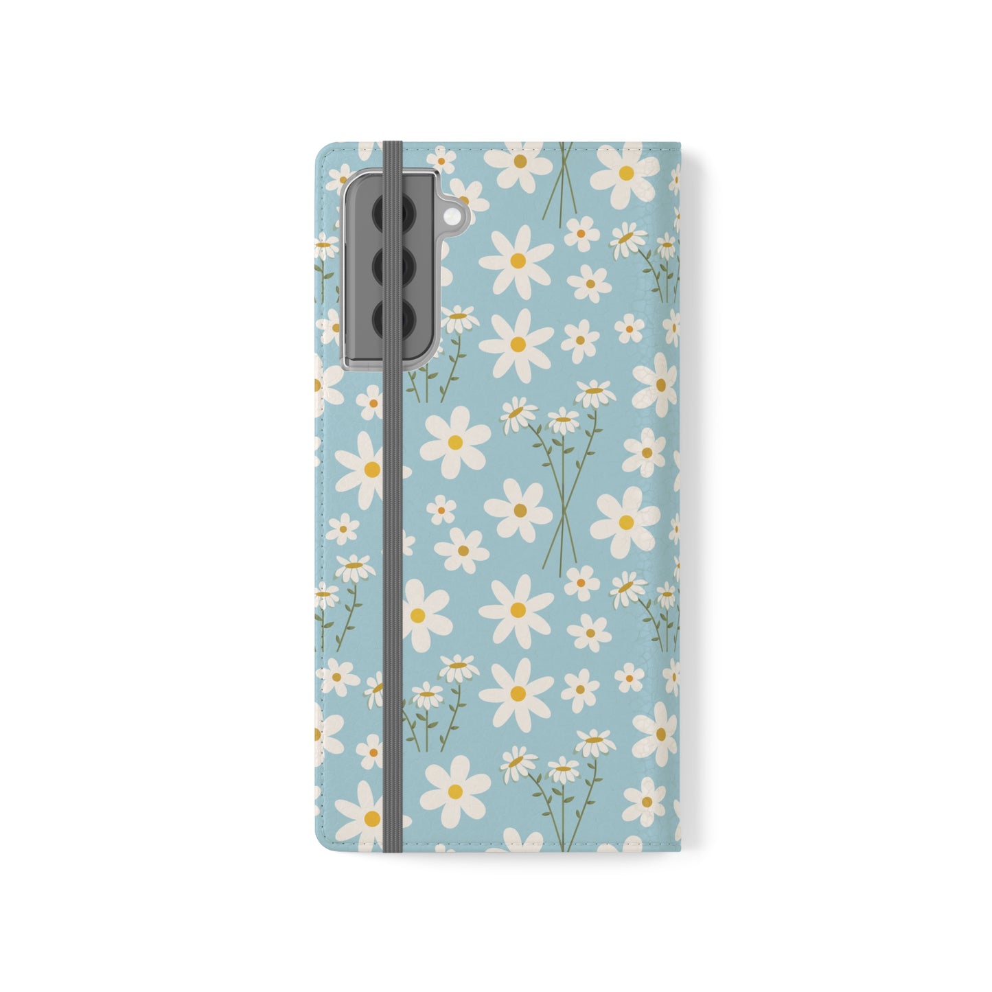 Sky Blue Daisy Flip Phone Case Cover with Pockets - Phone Case - Kristine Celestine