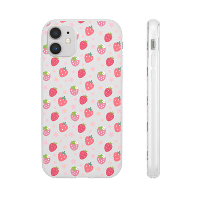 Strawberries and Daisies Flexible Phone Case iPhone Case Samsung Galaxy - Phone Case - Kristine Celestine