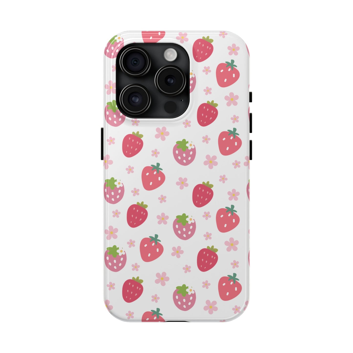 Strawberries and Daisies Tough Phone Case for iPhone and Samsung Galaxy