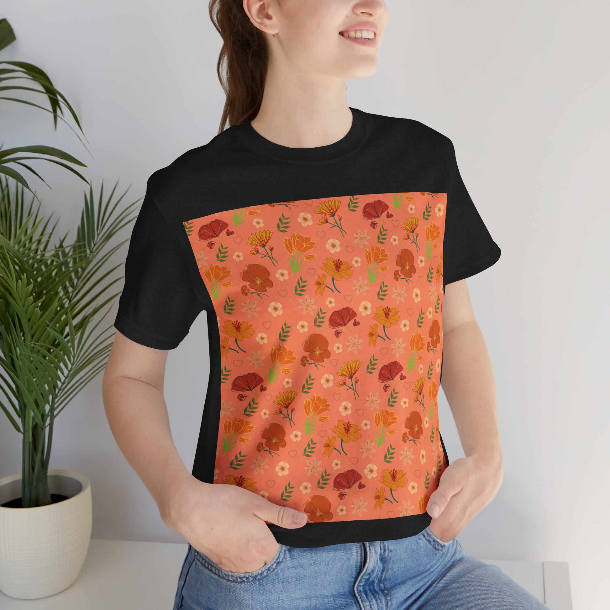 Coral Peach Meadow T - Shirt - T - Shirt - Kristine Celestine