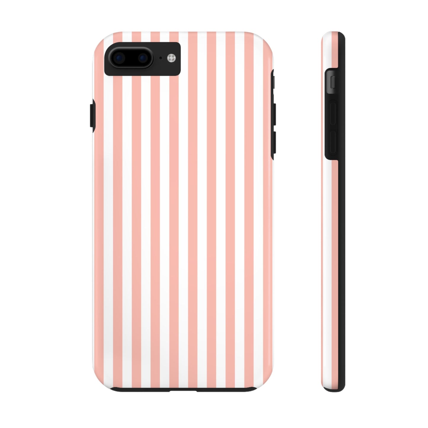 Coral Pink Stripes Tough Phone Case for iPhone and Samsung Galaxy