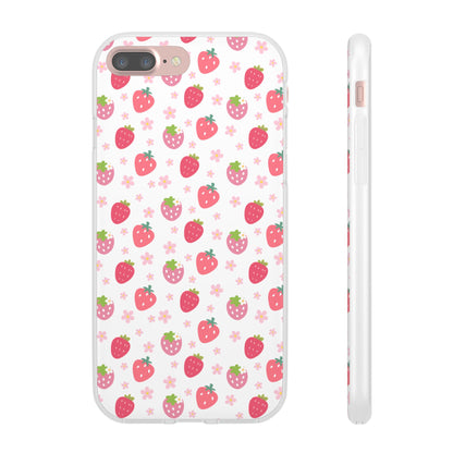 Strawberries and Daisies Flexible Phone Case iPhone Case Samsung Galaxy - Phone Case - Kristine Celestine