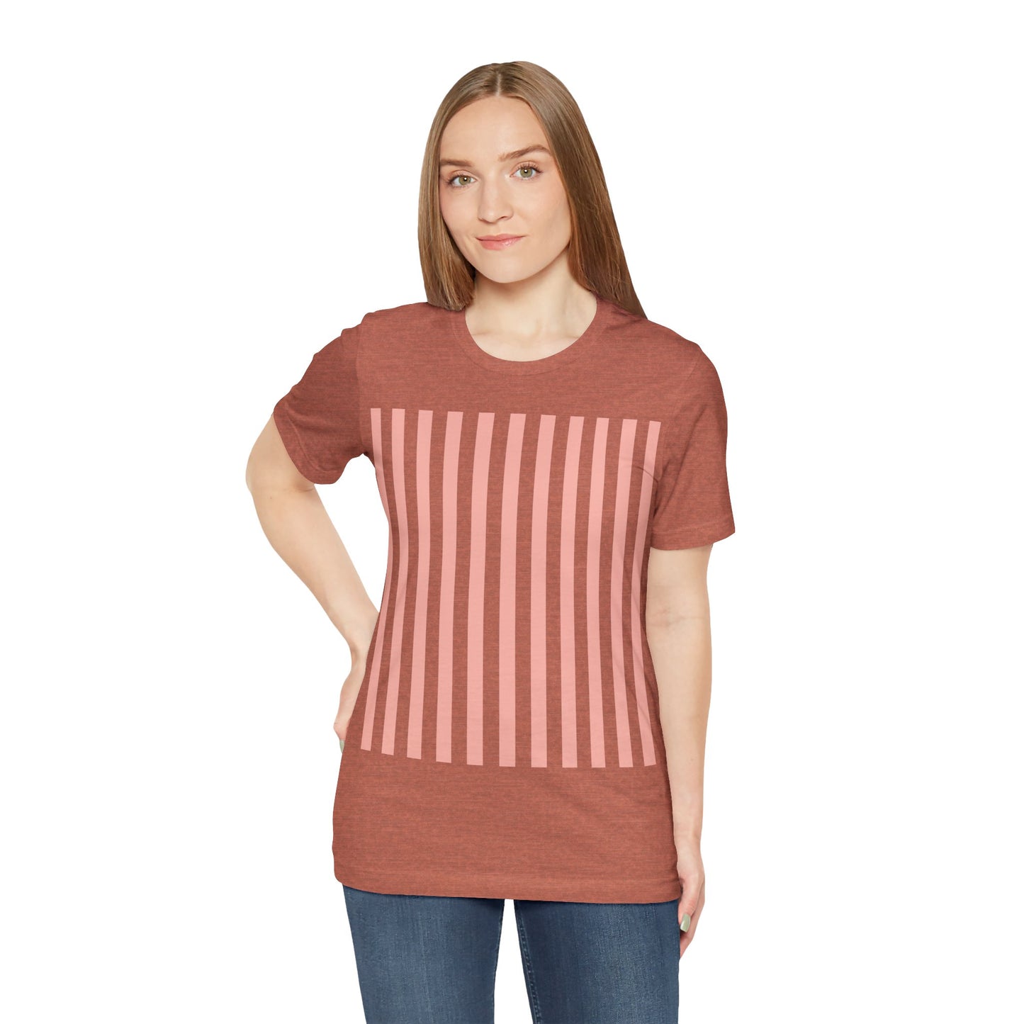 Coral Pink Stripes Shirt