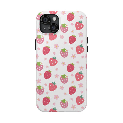 Strawberries and Daisies Tough Phone Case for iPhone and Samsung Galaxy