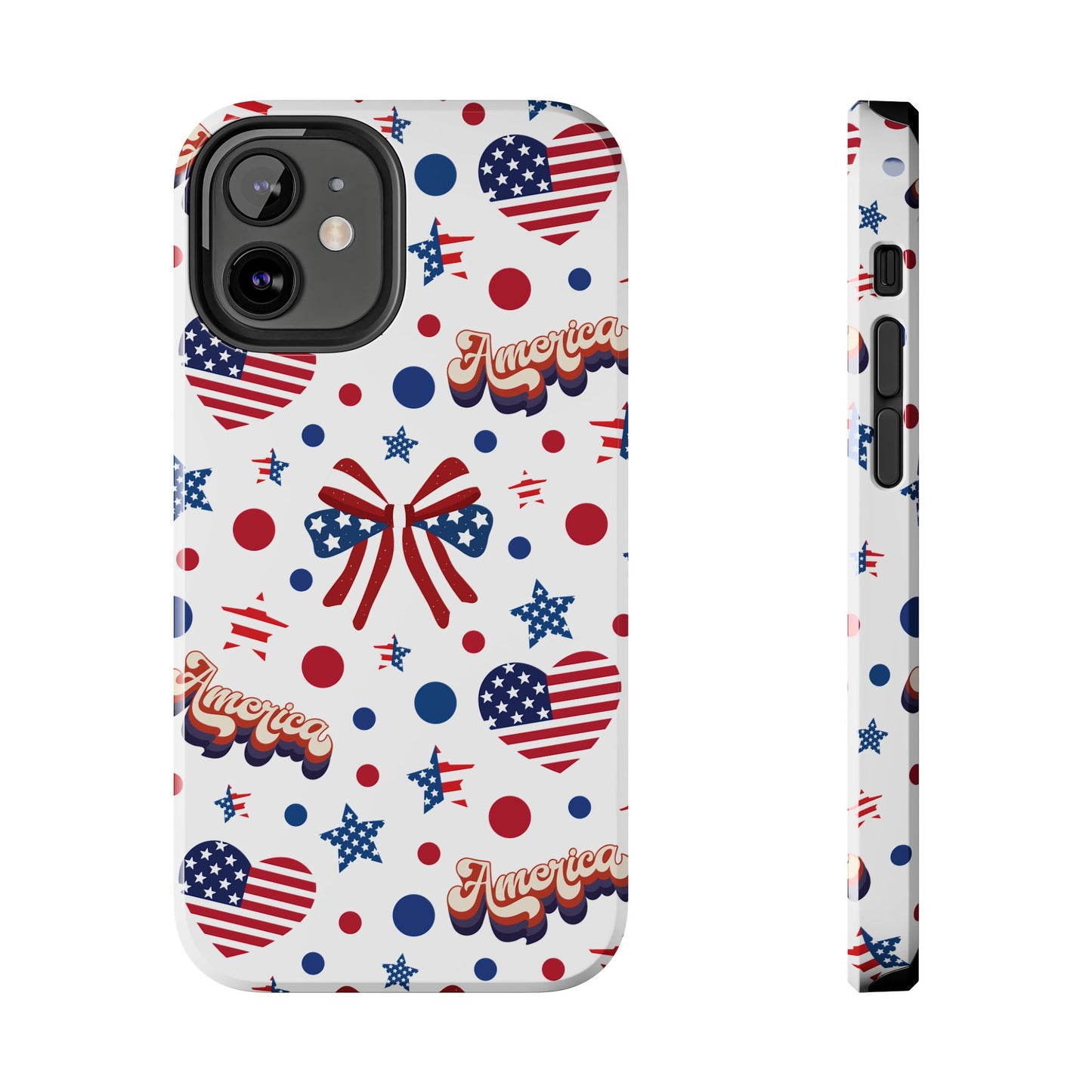 Coque de téléphone robuste America's Sweetheart and Bows pour iPhone et Samsung Galaxy