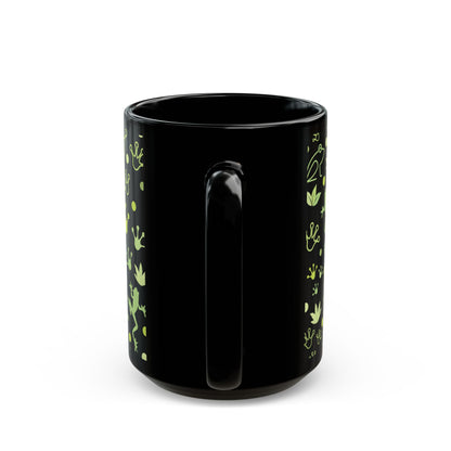 Froggy Black Mug Cool Summer Coffee Mug Tea Cup Spring Ceramic Mug