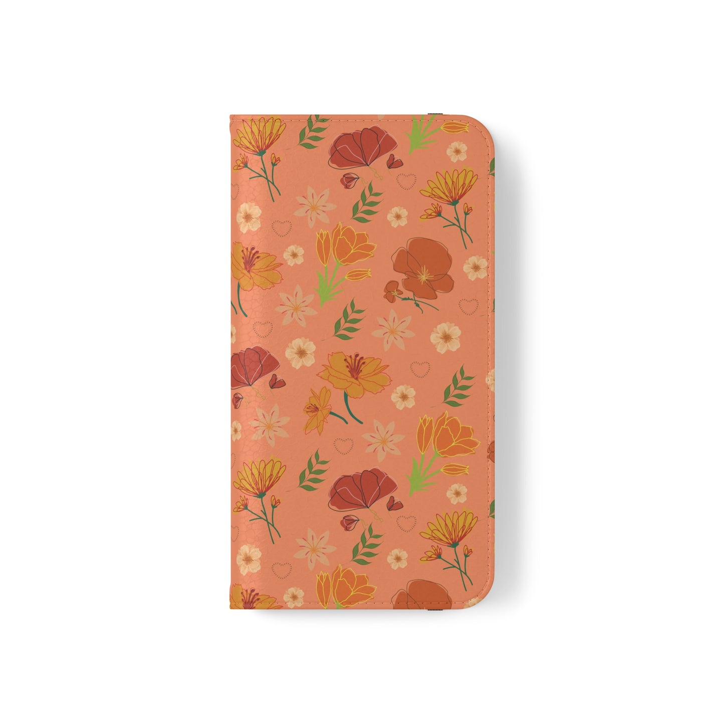 Coral Peach Meadow Flip Phone Case Cover with Pockets - Phone Case - Kristine Celestine