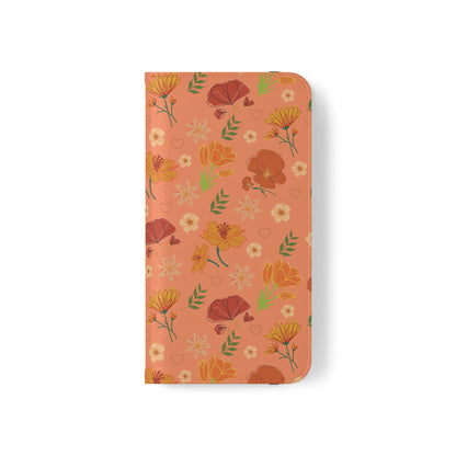 Coral Peach Meadow Flip Phone Case Cover with Pockets - Phone Case - Kristine Celestine