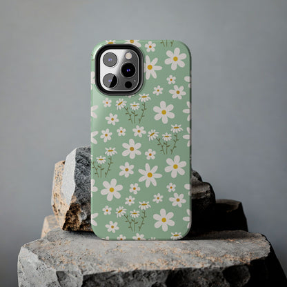 Mint Daisy Delight Tough Phone Case for iPhone and Samsung Galaxy