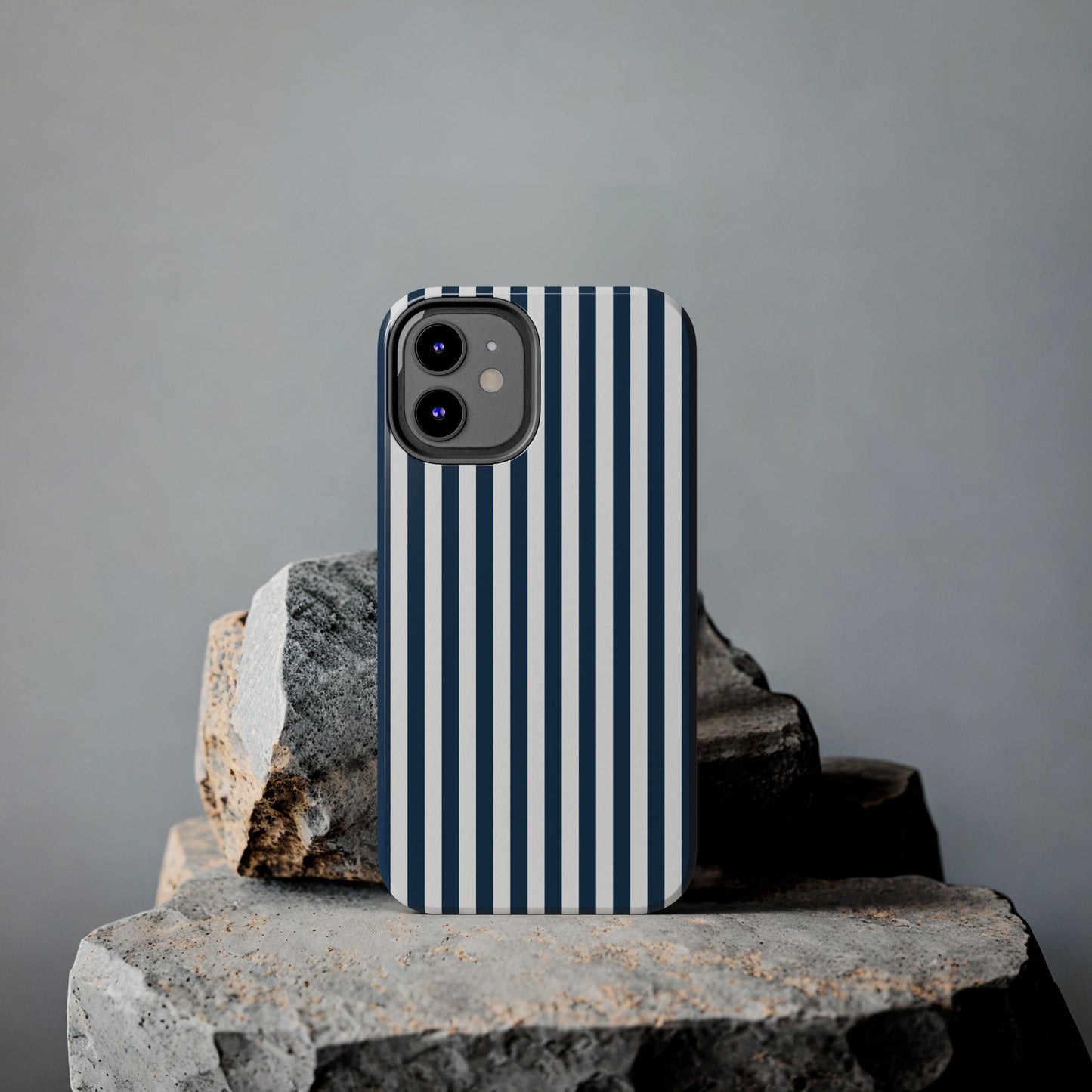 Navy Blue Stripes Tough Phone Case for iPhone and Samsung Galaxy