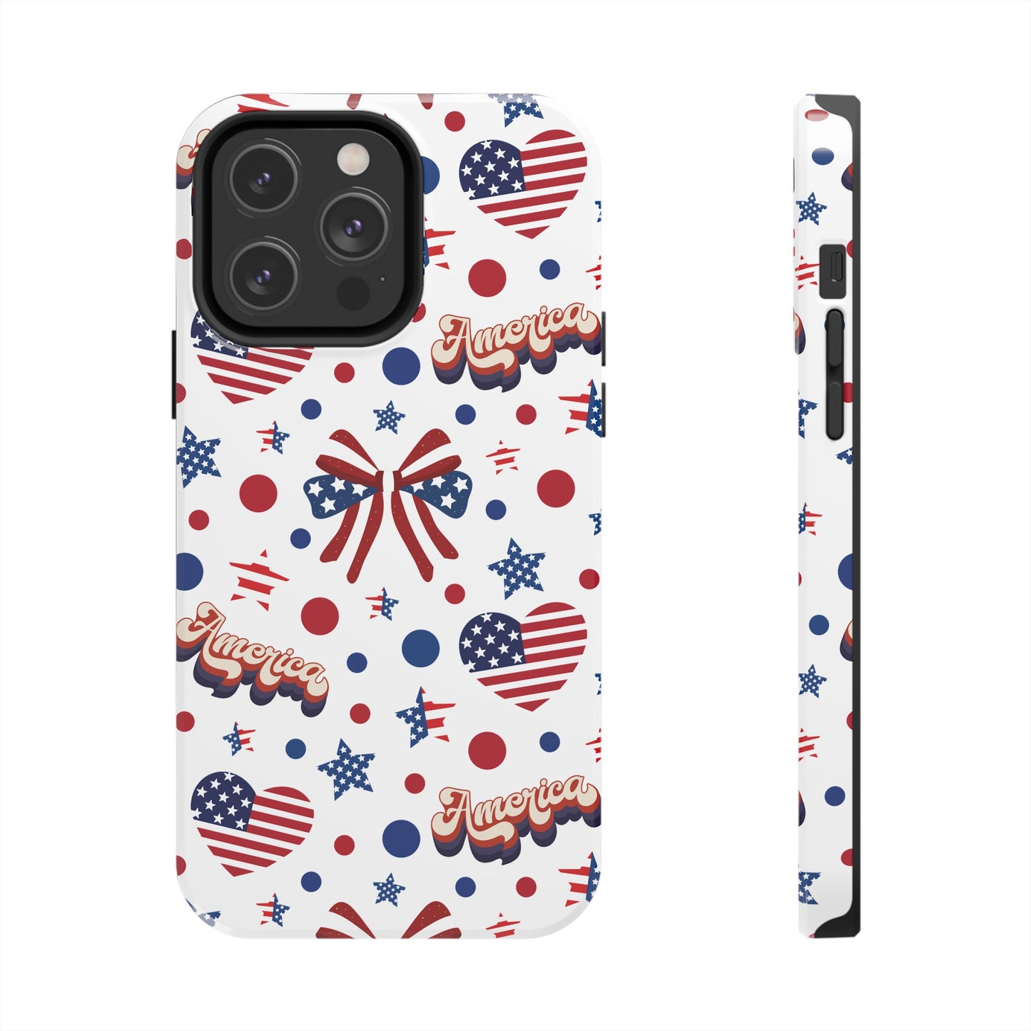 Coque de téléphone robuste America's Sweetheart and Bows pour iPhone et Samsung Galaxy