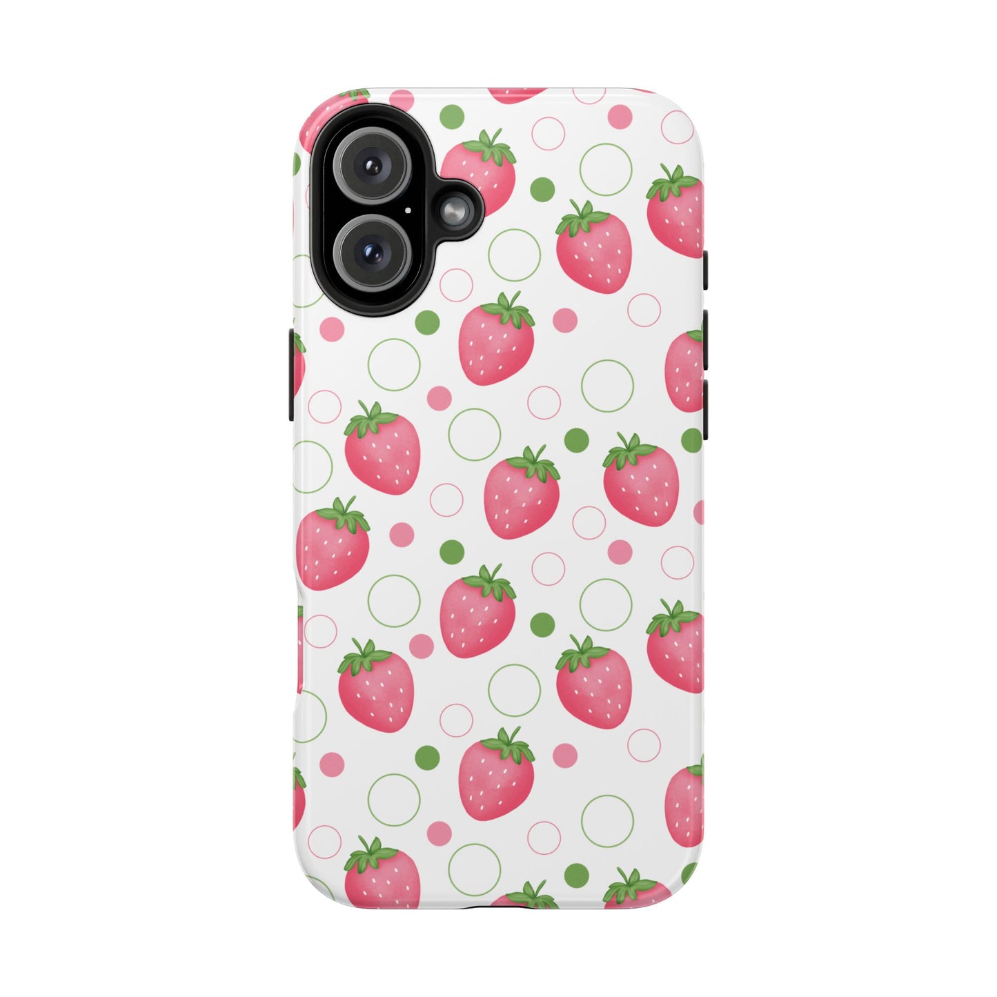 Pink Strawberry Bubbles Tough Phone Case for iPhone and Samsung Galaxy