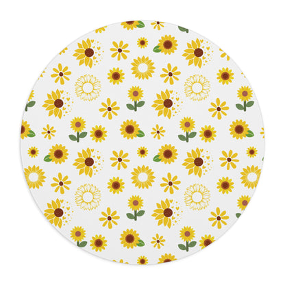 Sunflower Burst Mousepad Yellow Flower Spring Desk Mat Summer Floral Office Mat