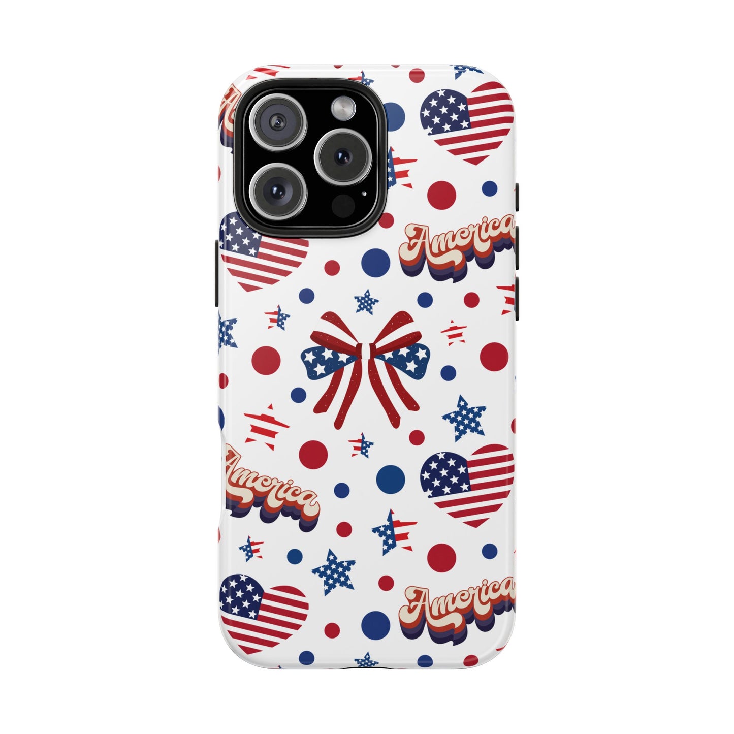 Coque de téléphone robuste America's Sweetheart and Bows pour iPhone et Samsung Galaxy